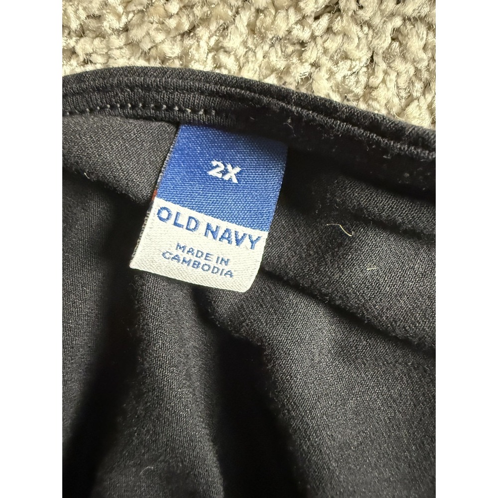 Old Navy Black One Shoulder Cutout‎ Midi Dress 2X Pullover Retro Minimalist - Picture 10 of 15